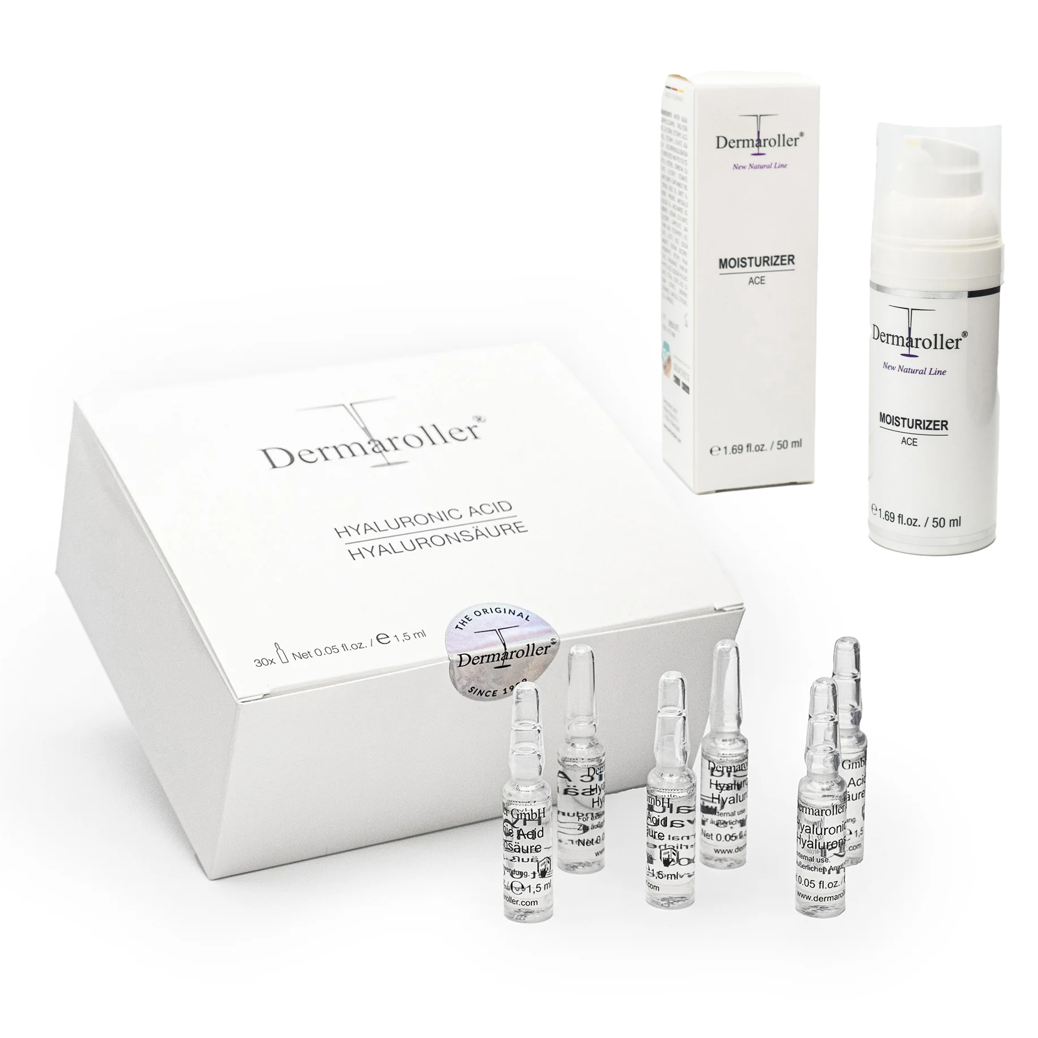 Dermaroller 日常護理系列(玻尿酸安瓶精華液+ACE提亮面霜)