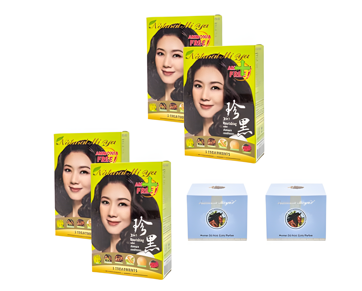 植潤染養組：珍黑植物染髮護髮乳4盒+馬油護髮素2盒套餐